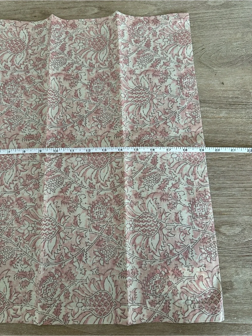 New Pottery Barn Floral Block Print 100% Cotton Napkins ~ Set of 4 ~Cream Pink